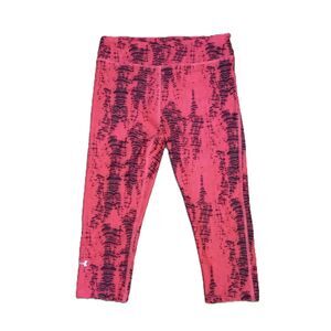 Under Armour Medium Women's Pink & Black Heatgear Compression Capri Leggings